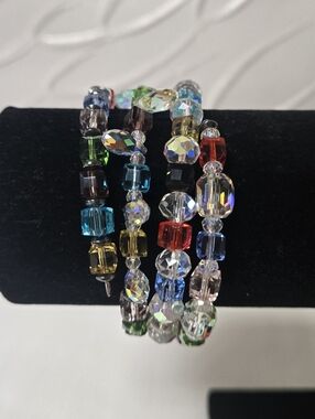 "Aura" Handcrafted Glass Beaded Wrap Bracelet 14